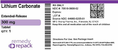 Lithium Carbonate  300mg 70518 0608 02